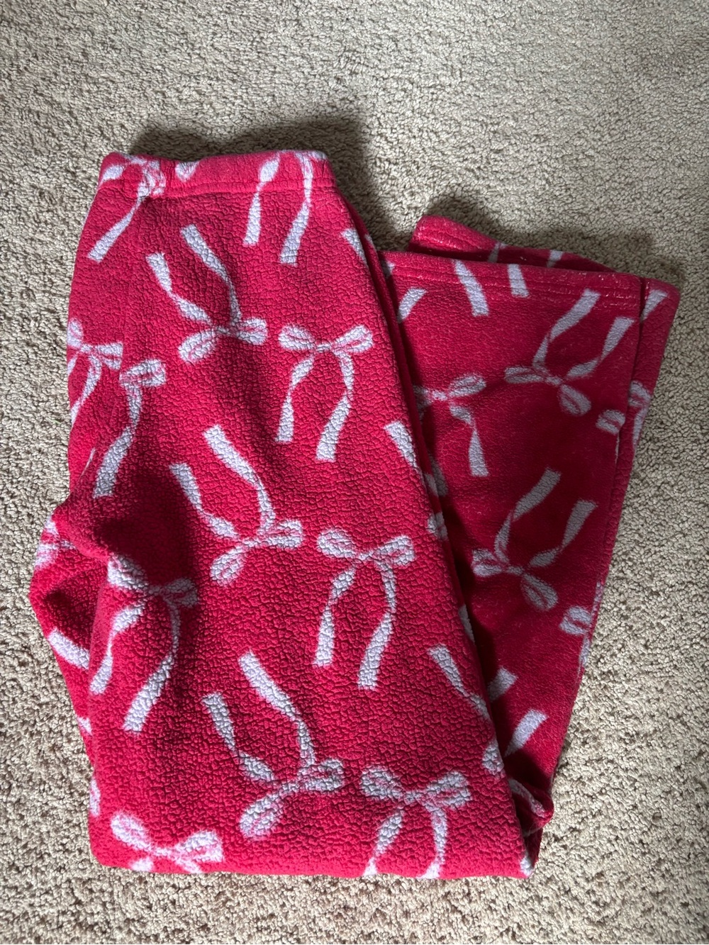 Fleece Pajama Pants - Pink Bow Print
